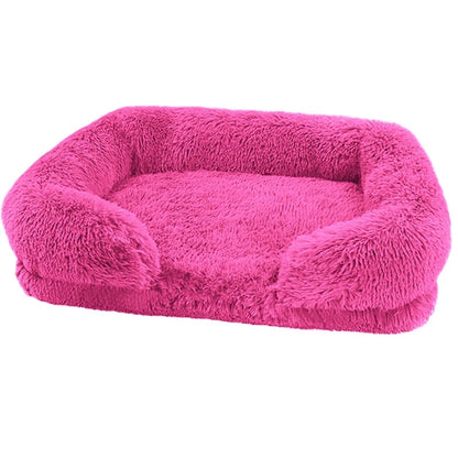 W Dog Bed Square Dog Beds Long Plush Dog Mat Beds for Small Medium Large Dogs Supplies Pet Dog Calming Bed Washable Kennel