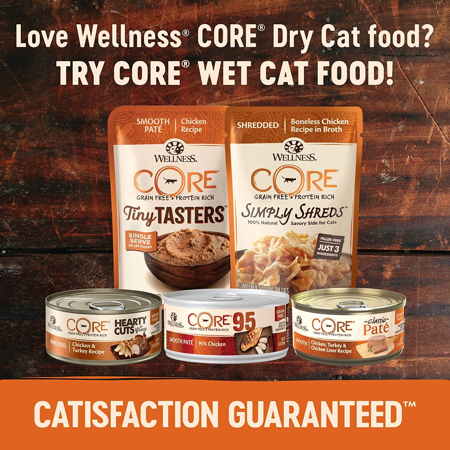 Wellness CORE Grain Free Dry Cat Food, High Protein Cat Food, Indoor, Chicken, Turkey & Chicken Meal, Natural, Made in USA, Cat Food, Adult