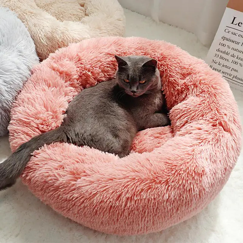 Round Plush Dog Cat Bed Pet House Mat Soft Puppy Cat Cushion Mat Small Dog Beds for Dogs Cats Winter Warm Sleeping Bed